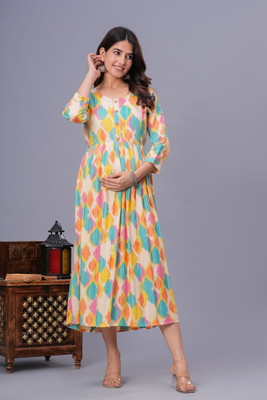 Prince Exports Women Printed Ethnic Dress Kurta(Multicolor)