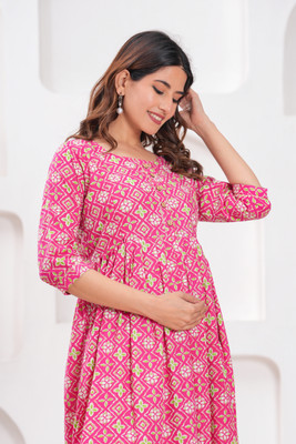 fasnesio Women Floral Print Anarkali Kurta(Yellow, White)