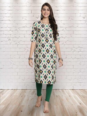 EthnicBasket Women Printed A-line Kurta(Green)