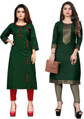 Maaa Meladi CreationS Women Self Design, Woven Design Straight Kurta(Multicolor)