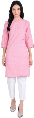 Litlu Women Self Design A-line Kurta(Pink)