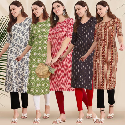 EthnicBasket Women Printed A-line Kurta(Multicolor)