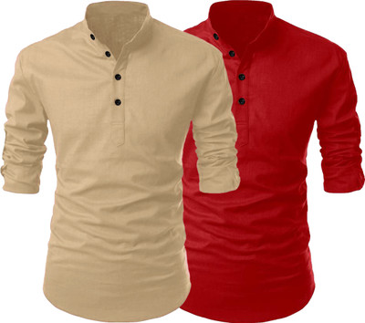 Fashion Marts Men Solid Straight Kurta(Multicolor)