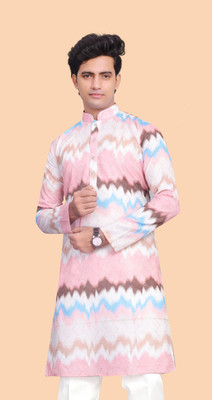 U S ENTERPRISE Men Printed A-line Kurta(Multicolor)