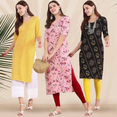 1 Stop Fashion Women Printed A-line Kurta(Multicolor)