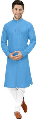 Rushva Men Solid Straight Kurta(Maroon)
