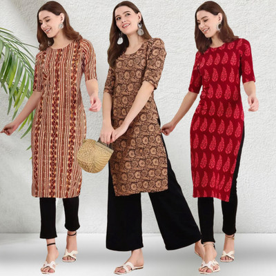 1 Stop Fashion Women Printed A-line Kurta(Multicolor)