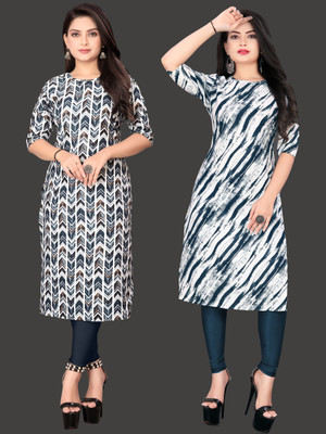 Tashvi Creation Women Printed Straight Kurta(Yellow)