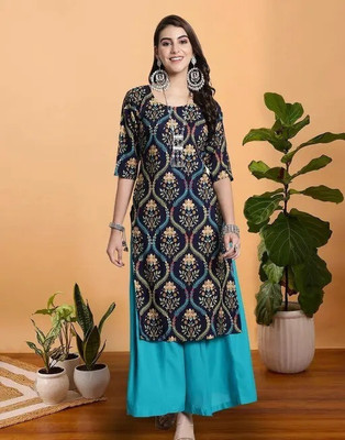 MS ENTERPRISE Women Printed Straight Kurta(Multicolor)