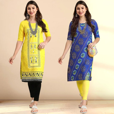 1 Stop Fashion Women Printed A-line Kurta(Multicolor)