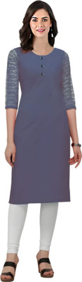 Coft Women Solid, Self Design A-line Kurta(Purple)