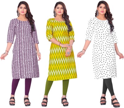 Dhruti Vaste Women Printed A-line Kurta(Multicolor)