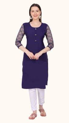 Good Straders Women Embroidered Anarkali Kurta(Blue)