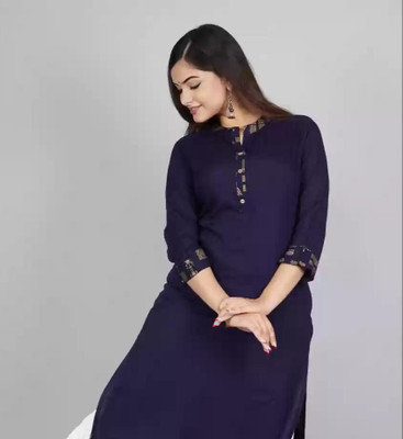 SUBH LAXMI Women Printed Flared Kurta(Blue)