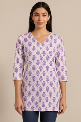 IRA CHOICE Women Printed A-line Kurta(Purple)