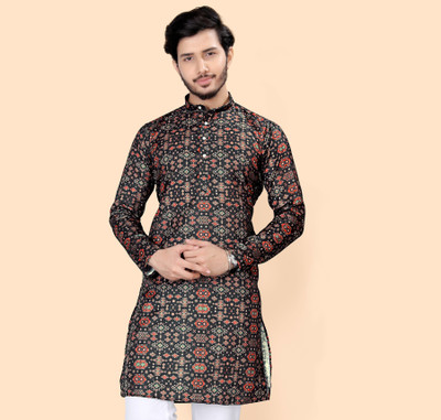 Nnc Men Printed Straight Kurta(Multicolor)