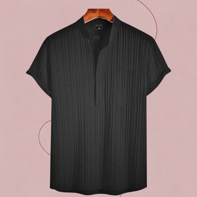 ANITA FASHION Men Self Design Straight Kurta(Black)