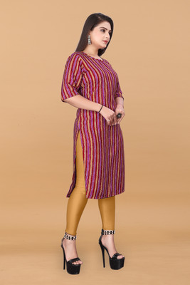 DB COLLECTION Women Striped A-line Kurta(Multicolor)