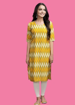 Dream Beauty Fashion Women Printed A-line Kurta(Yellow)