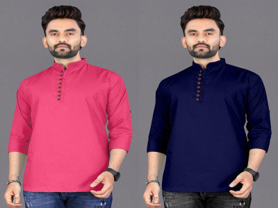 click n buy Men Solid Straight Kurta(Multicolor)
