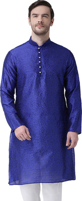 SG LEMAN Men Printed Straight Kurta(Blue)