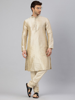 Manthan Men Self Design Straight Kurta(Light Green)