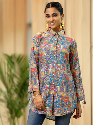 LIBAS Women Printed Straight Kurta(Multicolor)