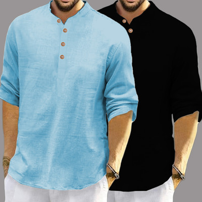 Univibe Men Solid Straight Kurta(Light Blue)