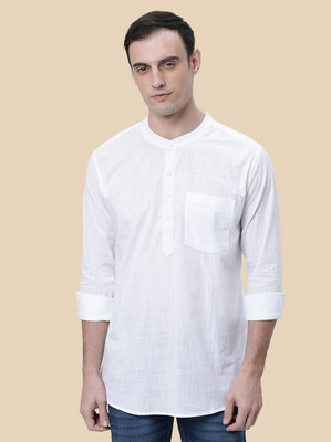 Whiteheart Men Solid Straight Kurta(White)
