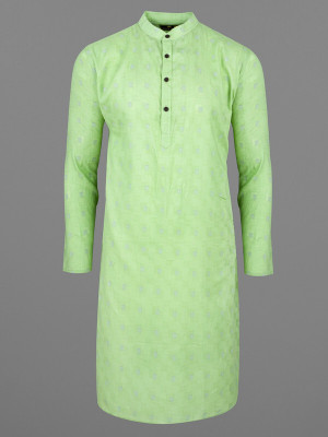 french crown Men Solid Ethnic Dress Kurta(Green)