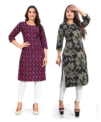 rajni rayon Women Floral Print A-line Kurta(Multicolor)