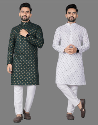 DHASU TRENDZ Men Printed Straight Kurta(Multicolor)