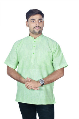 Divine creation Men Self Design Straight Kurta(Light Green)