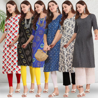 1 Stop Fashion Women Printed A-line Kurta(Multicolor)