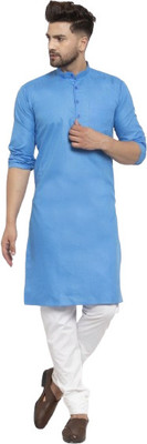 TIPTOP TRENDZ Men Solid Straight Kurta(Light Blue)