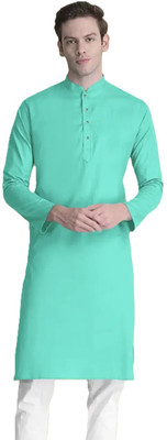 VyomCreation Men Embellished Straight Kurta(Light Green)