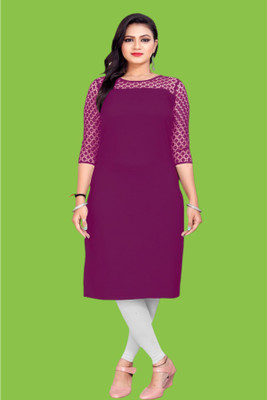 Maheshvi Women Embellished Straight Kurta(Purple)