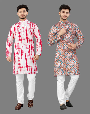 DHASU TRENDZ Men Printed Straight Kurta(Multicolor)