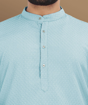 VeBNoR Men Solid Straight Kurta(Light Blue)