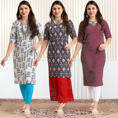 1 Stop Fashion Women Printed A-line Kurta(Multicolor)