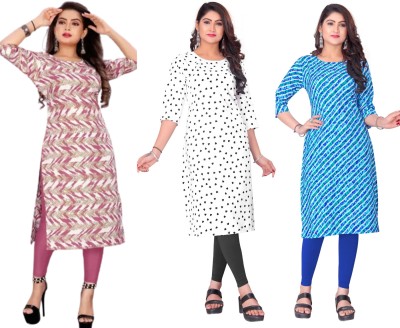 Dhruti Vaste Women Printed A-line Kurta(Multicolor)