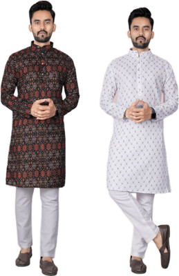 DHASU TRENDZ Men Printed Straight Kurta(Multicolor)