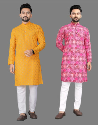 DHASU TRENDZ Men Printed Straight Kurta(Multicolor)