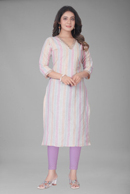 Fashire Women Striped A-line Kurta(Multicolor)