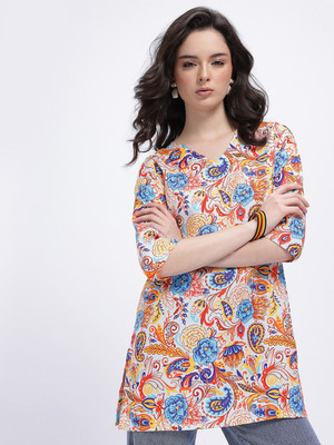 Anouk Rustic Women Printed Straight Kurta(Multicolor)