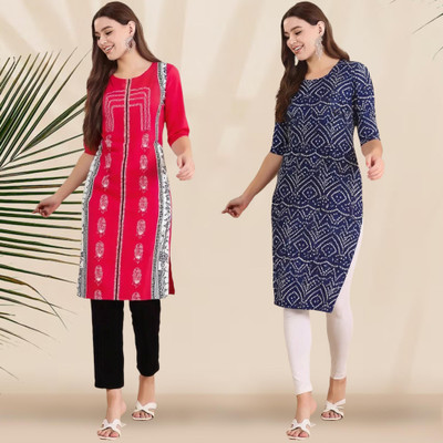 1 Stop Fashion Women Printed A-line Kurta(Multicolor)