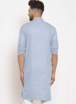 Rashmi Genz Men Printed Straight Kurta(Grey)
