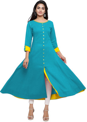 Vasumati Fashion Women Solid Ethnic Dress Kurta(Light Blue)