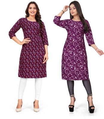 SUMITA SAREE Women Printed Straight Kurta(Multicolor)