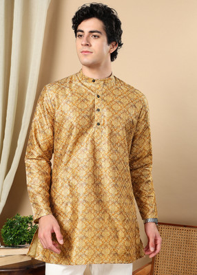 Tattva Men Printed Straight Kurta(Multicolor)